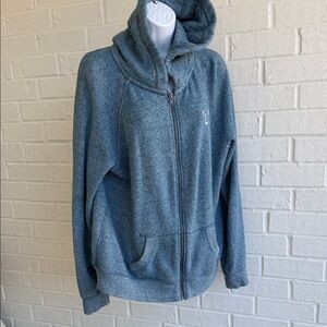 American Eagle Outfitters Heather Blue Soft Full Zip Hoodie Fleece lined Size XL